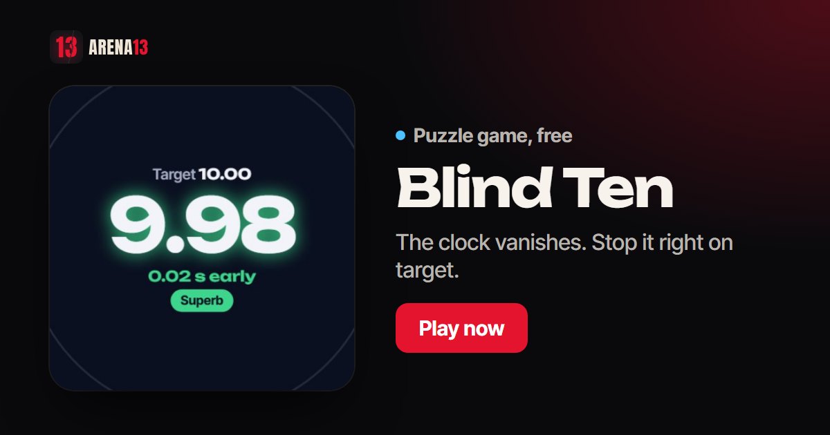 Blind Ten: a stopwatch counting toward ten seconds