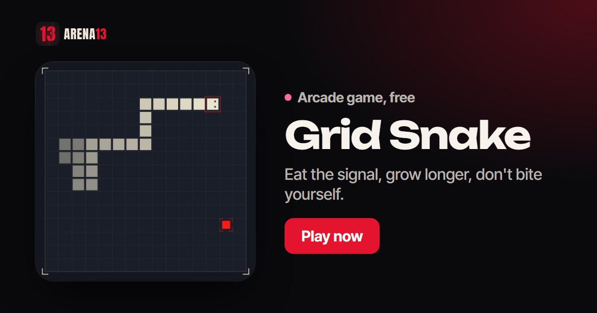 Grid Snake: a green snake chasing food on a dark grid