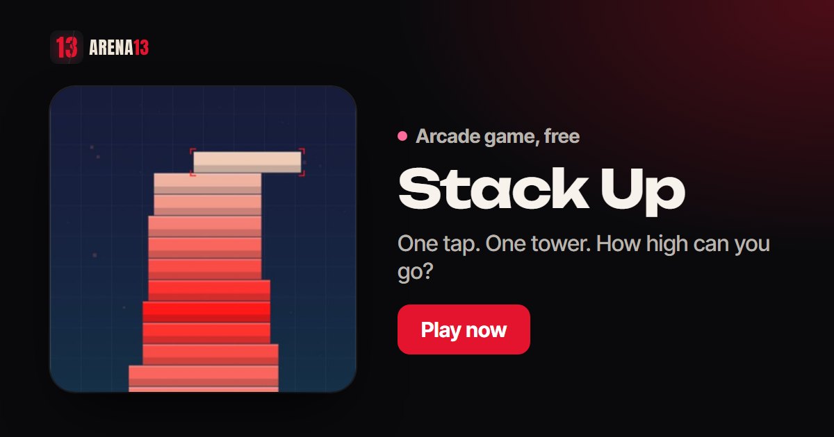 Stack Up: a tall tower of coloured blocks